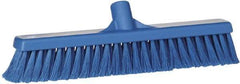 Vikan - 16" Fine Particle Synthetic Push Broom - 2" Bristle Length, Plastic Block, European Threaded Handle Connection - Makers Industrial Supply