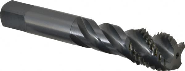 OSG - 7/8-9 UNC 4 Flute 3B Modified Bottoming Spiral Flute Tap - Vanadium High Speed Steel, Oxide Finish, 4-11/16" OAL, Right Hand Flute, Right Hand Thread, H4, Series 303 - Makers Industrial Supply