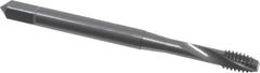 OSG - #8-32 UNC 2 Flute Modified Bottoming Spiral Flute Tap - Powdered Metal, Oxide Finish, 2-1/8" OAL, Right Hand Flute, Right Hand Thread, Oversize, H6, Series 313 - Makers Industrial Supply