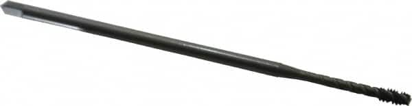 OSG - #6-32 UNC 3 Flute H3 Oxide Finish Vanadium High Speed Steel Spiral Flute Extension Tap - Modified Bottoming Chamfer, 4" OAL, 2B Class of Fit - Exact Industrial Supply