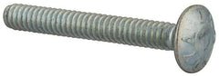 Value Collection - #10-24 UNC 1-1/2" Length Under Head, Standard Square Neck, Carriage Bolt - Grade 2 Steel, Zinc-Plated Finish - Makers Industrial Supply