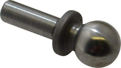 Gibraltar - 1/4" Ball Diam, 1/8" Shank Diam, Steel Inspection Tooling Ball - Slip-Fit Shank, 9/16" Ball Center to Shank Bottom, 0.2" Ball Center to Shoulder Bottom, with Shoulder - Makers Industrial Supply