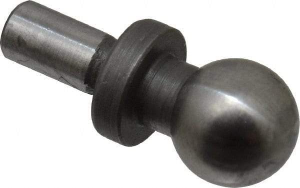 Gibraltar - 6mm Ball Diam, 3mm Shank Diam, Steel Inspection Tooling Ball - Press-Fit Shank, 12mm Ball Center to Shank Bottom, 6mm Ball Center to Shoulder Bottom, with Shoulder - Makers Industrial Supply