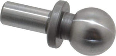 Gibraltar - 1/2" Ball Diam, 1/4" Shank Diam, Steel Inspection Tooling Ball - Slip-Fit Shank, 15/16" Ball Center to Shank Bottom, 0.4" Ball Center to Shoulder Bottom, with Shoulder - Makers Industrial Supply