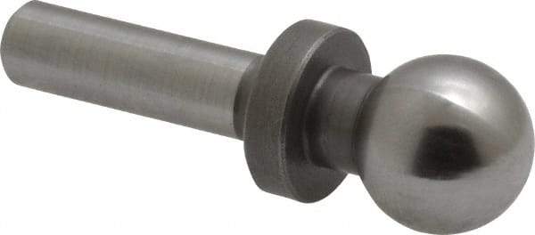 Gibraltar - 1/2" Ball Diam, 1/4" Shank Diam, Steel Inspection Tooling Ball - Slip-Fit Shank, 1-3/8" Ball Center to Shank Bottom, 1/2" Ball Center to Shoulder Bottom, with Shoulder - Makers Industrial Supply