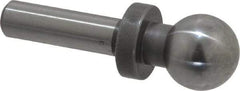 Gibraltar - 1/2" Ball Diam, 1/4" Shank Diam, Steel Inspection Tooling Ball - Press-Fit Shank, 1-3/8" Ball Center to Shank Bottom, 1/2" Ball Center to Shoulder Bottom, with Shoulder - Makers Industrial Supply