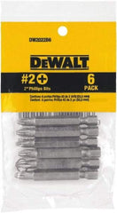 DeWALT - #2 Phillips Screwdriver Bit - 1/4" Drive, 2" OAL - Makers Industrial Supply