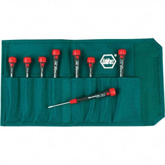 Wiha - 8 Piece Slotted & Phillips Screwdriver Set - Comes in Canvas Pouch - Makers Industrial Supply