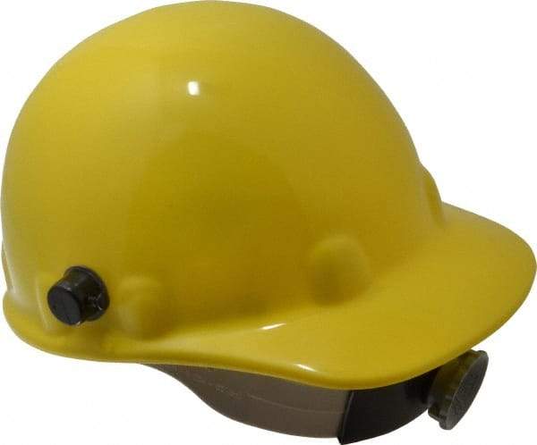 Fibre-Metal - ANSI Type I, Class G Rated, 8-Point, Ratchet Adjustment Hard Hat - Size 6-1/2 to 8, Yellow, Standard Brim - Makers Industrial Supply