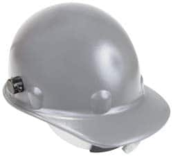 Fibre-Metal - ANSI Type I, Class G Rated, 8-Point, Ratchet Adjustment Hard Hat - One Size Fits Most, Gray, Standard Brim - Makers Industrial Supply