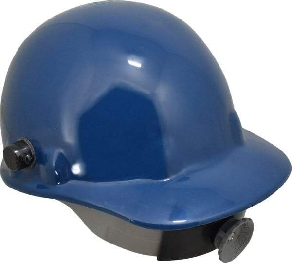 Fibre-Metal - ANSI Type I, Class G Rated, 8-Point, Ratchet Adjustment Hard Hat - Size 6-1/2 to 8, Dark Blue, Standard Brim - Makers Industrial Supply