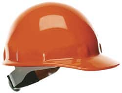 Fibre-Metal - ANSI Type I, Class E Rated, 8-Point, Ratchet Adjustment Hard Hat - Size 6-1/2 to 8, Red, Standard Brim - Makers Industrial Supply