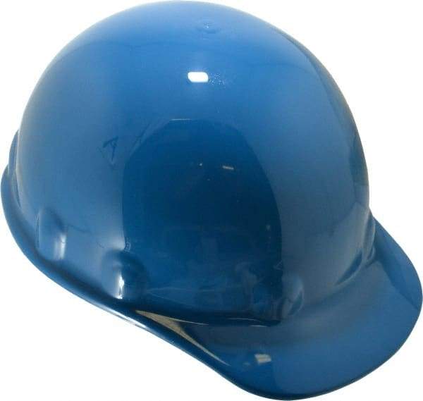 Fibre-Metal - ANSI Type I, Class E Rated, 8-Point, Ratchet Adjustment Hard Hat - Size 6-1/2 to 8, Blue, Standard Brim - Makers Industrial Supply