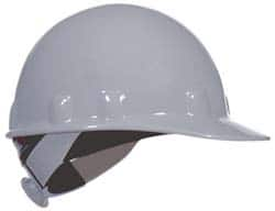 Fibre-Metal - ANSI Type I, Class E Rated, 8-Point, Ratchet Adjustment Hard Hat - Size 6-1/2 to 8, Green, Standard Brim - Makers Industrial Supply