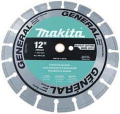 Makita - 14" Diam, 20mm Arbor Hole Diam, Wet & Dry Cut Saw Blade - Diamond-Tipped, Standard Round Arbor - Makers Industrial Supply