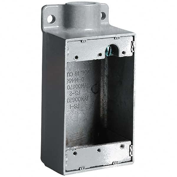 Electrical Outlet Boxes & Switch Boxes; Enclosure Type: Device; Enclosure Shape: Rectangle; Weather Resistance: Non-Weather-Resistant; Overall Depth: 2 in; Number Of Knockouts: 1; Overall Depth (Decimal Inch): 2; Number Of Gangs: 1; Body Material: Iron; M