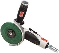 3M - 4-1/2" Wheel Diam, 12,000 RPM, Pneumatic Angle & Disc Grinder - 5/8-11 Spindle, 35 CFM - Makers Industrial Supply