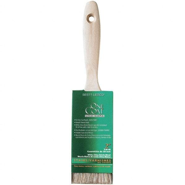 Krylon - 9/16" Flat White China Bristle Trim Brush - 2" Bristle Length, 2-3/4" Wood Beavertail Handle - Makers Industrial Supply