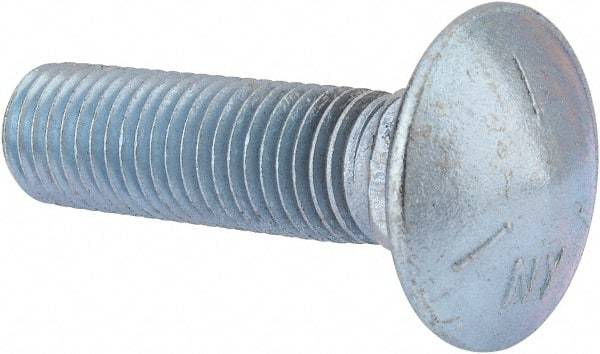 Value Collection - 3/4-10 UNC 3" Length Under Head, Standard Square Neck, Carriage Bolt - Grade 5 Steel, Zinc-Plated Finish - Makers Industrial Supply