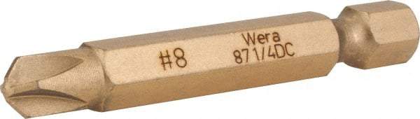 Wera - #8 Torq-Set Bit - 1/4" Hex Drive, 2" OAL - Makers Industrial Supply