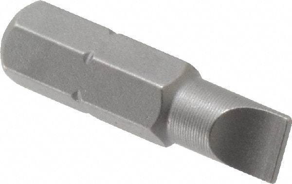 Wera - 1/4" Slotted Screwdriver Bit - 1/4" Hex Drive, 1" OAL - Makers Industrial Supply