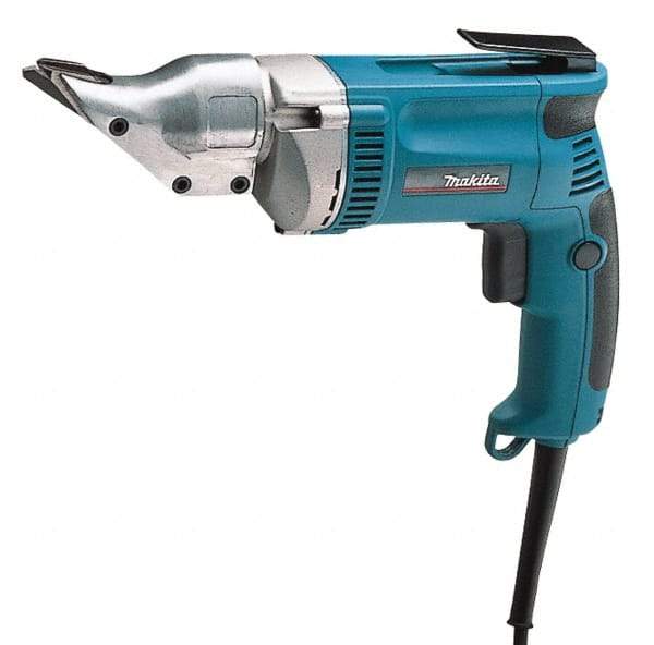 Makita - 2,500 SPM, 115 Volt, Pistol Grip Handle, Handheld Electric Shear - 18 Gauge (Steel) & 20 Gauge (Stainless Steel) Cutting Capacity - Makers Industrial Supply