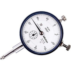 Mitutoyo - 1/2" Range, 0-50 Dial Reading, 0.0005" Graduation Dial Drop Indicator - 57mm Dial, 0.05" Range per Revolution, 0.0005" Accuracy, Revolution Counter - Makers Industrial Supply