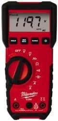 Milwaukee Tool - 2216-20, CAT III, 600 VAC/VDC, Digital True RMS Auto Ranging Multimeter - 40 mOhm, Measures Voltage, Capacitance, Current, Frequency, Resistance - Makers Industrial Supply