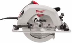 Milwaukee Tool - 15 Amps, 10-1/4" Blade Diam, 5,200 RPM, Electric Circular Saw - 120 Volts, 3.1 hp, 12' Cord Length, 5/8" Arbor Hole, Right Blade - Makers Industrial Supply