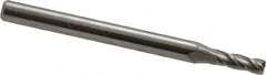 Accupro - 3/32", 4 Flute, Single End, Solid Carbide, 0.01" Corner Radius End Mill - 1-1/2" OAL, 30° Helix, Right Hand Flute, 0.279" LOC, Right Hand Cut - Makers Industrial Supply