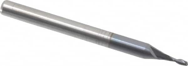 Accupro - 0.045", 2 Flute, Single End, Solid Carbide, 0.01" Corner Radius End Mill - 1-1/2" OAL, 30° Helix, Right Hand Flute, 0.14" LOC, Right Hand Cut - Makers Industrial Supply