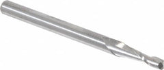 Accupro - 3/32", 2 Flute, Single End, Solid Carbide, 0.03" Corner Radius End Mill - 1-1/2" OAL, 30° Helix, Right Hand Flute, 0.279" LOC, Right Hand Cut - Makers Industrial Supply