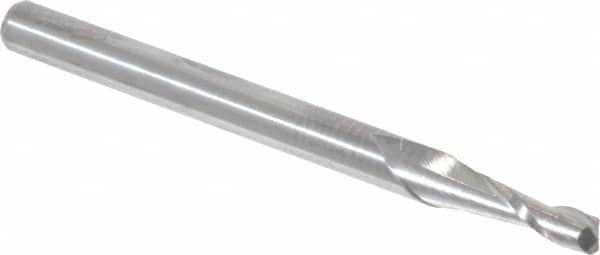 Accupro - 0.09", 2 Flute, Single End, Solid Carbide, 0.01" Corner Radius End Mill - 1-1/2" OAL, 30° Helix, Right Hand Flute, 0.27" LOC, Right Hand Cut - Makers Industrial Supply