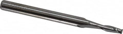 Accupro - 5/64", 2 Flute, Single End, Solid Carbide, 0.02" Corner Radius End Mill - 1-1/2" OAL, 30° Helix, Right Hand Flute, 0.234" LOC, Right Hand Cut - Makers Industrial Supply