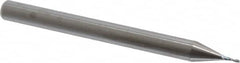 Accupro - 0.02", 2 Flute, Single End, Solid Carbide, 0.005" Corner Radius End Mill - 1-1/2" OAL, 30° Helix, Right Hand Flute, 0.06" LOC, Right Hand Cut - Makers Industrial Supply