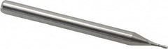 Accupro - 0.03", 2 Flute, Single End, Solid Carbide, 0.01" Corner Radius End Mill - 1-1/2" OAL, 30° Helix, Right Hand Flute, 0.09" LOC, Right Hand Cut - Makers Industrial Supply