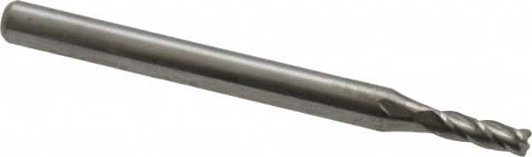 Accupro - 0.085", 4 Flute, Single End, Solid Carbide, 0.01" Corner Radius End Mill - 1-1/2" OAL, 30° Helix, Right Hand Flute, 0.255" LOC, Right Hand Cut - Makers Industrial Supply