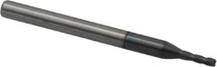 Accupro - 0.065", 4 Flute, Single End, Solid Carbide, 0.005" Corner Radius End Mill - 1-1/2" OAL, 30° Helix, Right Hand Flute, 0.195" LOC, Right Hand Cut - Makers Industrial Supply