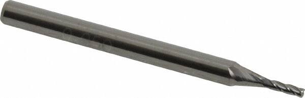 Accupro - 0.055", 4 Flute, Single End, Solid Carbide, 0.005" Corner Radius End Mill - 1-1/2" OAL, 30° Helix, Right Hand Flute, 0.165" LOC, Right Hand Cut - Makers Industrial Supply