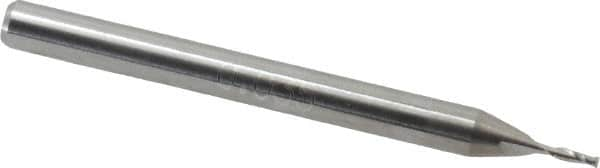 Accupro - 0.035", 2 Flute, Single End, Solid Carbide, 0.01" Corner Radius End Mill - 1-1/2" OAL, 30° Helix, Right Hand Flute, 0.105" LOC, Right Hand Cut - Makers Industrial Supply