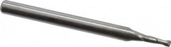 Accupro - 0.06", 2 Flute, Single End, Solid Carbide, 0.015" Corner Radius End Mill - 1-1/2" OAL, 30° Helix, Right Hand Flute, 0.18" LOC, Right Hand Cut - Makers Industrial Supply