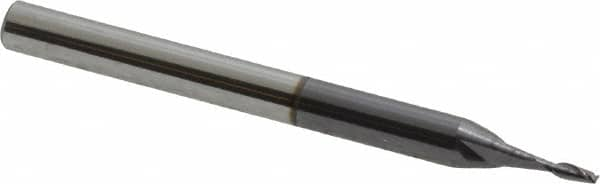 Accupro - 0.04", 2 Flute, Single End, Solid Carbide, 0.005" Corner Radius End Mill - 1-1/2" OAL, 30° Helix, Right Hand Flute, 0.12" LOC, Right Hand Cut - Makers Industrial Supply