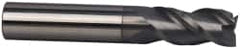 Accupro - 1/2", 1-1/2" LOC, 1/2" Shank Diam, 6" OAL, 3 Flute, Solid Carbide Square End Mill - Single End, nACRo Finish, Spiral Flute, 40° Helix, Centercutting, Right Hand Cut, Right Hand Flute - Makers Industrial Supply