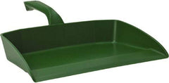 Vikan - 12-1/2" Wide Handheld Dustpan - Plastic Body, 4-1/2" Handle, Green - Makers Industrial Supply