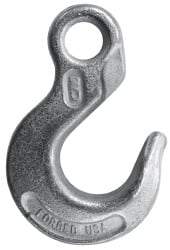 CM - Chain Grade 100, 15,000 Lbs. Load Limit Eye Sling Hook - 1.78 Inch Hook Throat, 5.69 Inch Reach, 1.13 Inch Eye Inside Diameter, 1/2 Inch Chain Diameter, 8.16 Inch Overall Length, 3/4 Inch Eye Thickness - Makers Industrial Supply