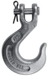 CM - 1/4 Inch Chain Diameter, Grade 43 Clevis Hook - 2,600 Lbs. Load Capacity, 0.36 Inch Inside Diameter, 0.31 Inch Pin Diameter, 0.72 Inch Hook Throat, 2.27 Inch Overall Length, 2.33 Inch Hook Width - Makers Industrial Supply