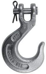 CM - 3/8 Inch Chain Diameter, Grade 43 Clevis Hook - 5,400 Lbs. Load Capacity, 1/2 Inch Inside Diameter, 0.44 Inch Pin Diameter, 0.86 Inch Hook Throat, 4.81 Inch Overall Length, 3.2 Inch Hook Width - Makers Industrial Supply