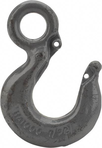 CM - Chain Grade 100, 22,600 Lbs. Load Limit Eye Rigging Hook - 1.78 Inch Hook Throat, 7.31 Inch Reach, 2 Inch Eye Inside Diameter, 5/8 Inch Chain Diameter, 10.07 Inch Overall Length, 0.94 Inch Eye Thickness - Makers Industrial Supply