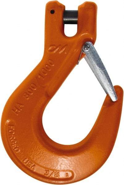 CM - 3/8 Inch Chain Diameter, Grade 100 Clevis Hook - 8,800 Lbs. Load Capacity, 0.47 Inch Inside Diameter, 0.51 Inch Pin Diameter, 1.06 Inch Hook Throat, 6.53 Inch Overall Length, 4.38 Inch Hook Width - Makers Industrial Supply