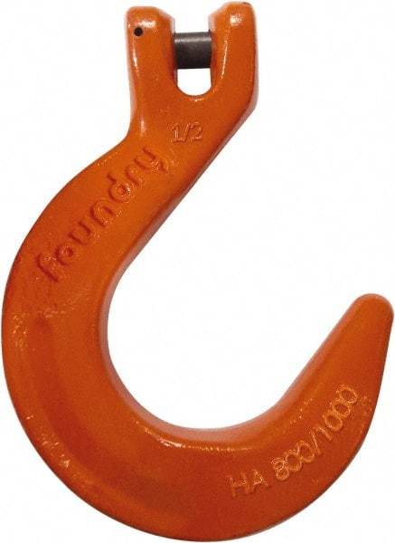 CM - 9/32 Inch Chain Diameter, Grade 100 Clevis Hook - 4,300 Lbs. Load Capacity, 0.35 Inch Inside Diameter, 0.357 Inch Pin Diameter, 2.55 Inch Hook Throat, 6.52 Inch Overall Length, 4.82 Inch Hook Width - Makers Industrial Supply